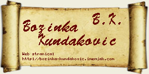Božinka Kundaković vizit kartica